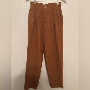 Aaron & amber denim pleated high waist ankle S